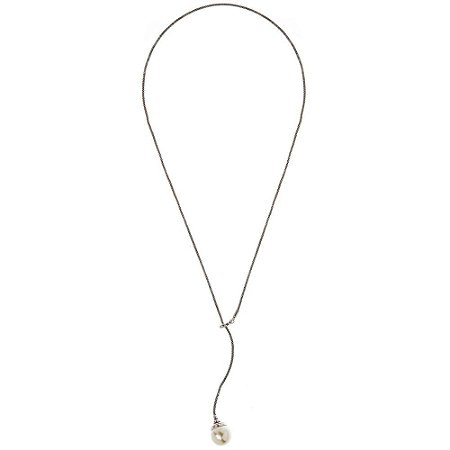 COLAR PINGENTE FASCÍNIO PÉROLA PRATEADO NÁDIA GIMENES