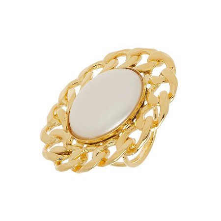 ANEL PEARL LINK DOURADO COLEÇÃO WILD LOVE ARO 18 NADIA GIMENES