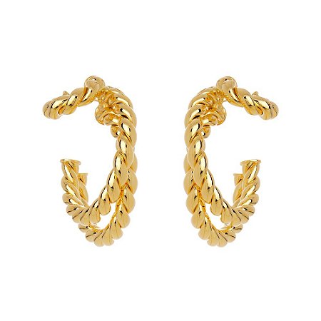 BRINCO TRIO MEIA ARGOLA WAVES DOURADO COLEÇÃO WAVES NADIA GIMENES