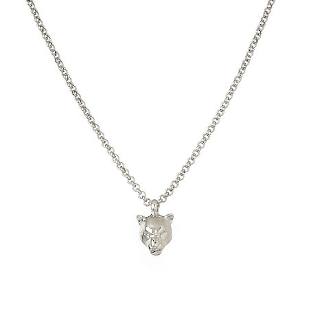 COLAR CURTO MINI LEOPARDO PRATEADO NADIA GIMENES