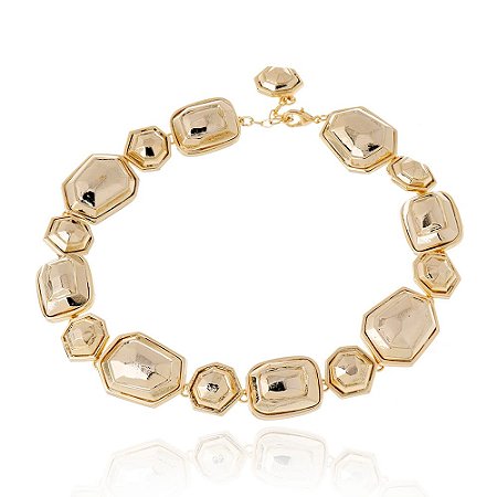 COLAR CURTO VICTORIA METAL CHAMPAGNE  NADIA GIMENES