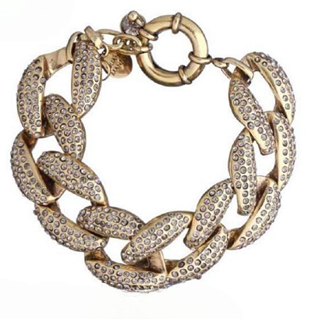 PULSEIRA CRAVEJADO ELOS VINTAGE GOLD JULIANA MANZINI