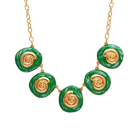 COLAR OURO ESMALTADO VERMELHO CARACÓIS COLEÇÃO PESCARIA SHEILA MORAIS