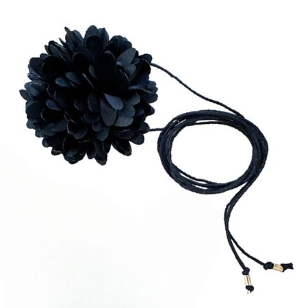 CHOKER FLOR TECIDO COM PONTEIRA PRETA COLEÇÃO WESTERN LOVE BIA MORAES