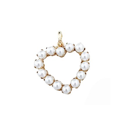 PINGENTE DE CORACAO DE PEROLAS DOURADO BIA MORAES