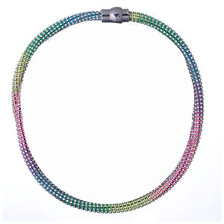 COLAR CURTO CRYSTAL TIE DYE JULIANA MANZINI