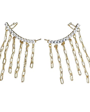 EAR CUFF PONTO DE LUZ COM CORRENTINHAS DOURADO BIA MORAES