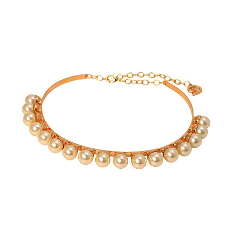 CHOKER OURO PEROLA DOURADA SHEILA MORAIS