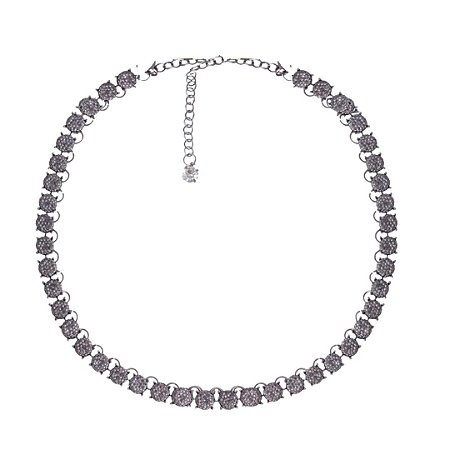 COLAR CURTO COM PEDRAS EM RESINA METALIZADA