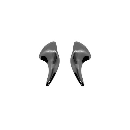 BRINCO EARCUFF ORGÂNICO ABAULADO RÓDIO BRANCO