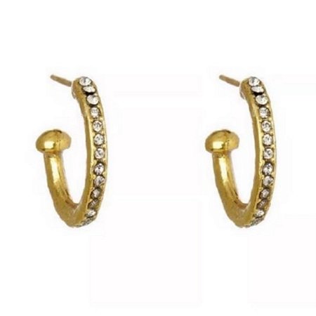 BRINCO MEIA ARGOLA STRASS DOURADO NÁDIA GIMENES