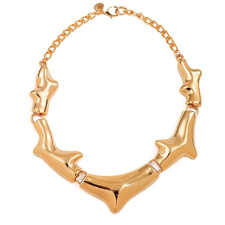 COLAR GALHOS CORAL DOURADO ROSANA BERNARDES