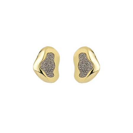 BRINCO DE PINO LUMIÈRE BOUTON ANIMAL DOURADO PRATA BLACK DIAMOND