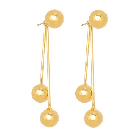 BRINCO LONGO REMOVÍVEL ESFERA DOURADO