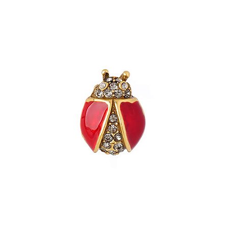 BOTTON JOANINHA ESMALTADA VERMELHO - DOURADO