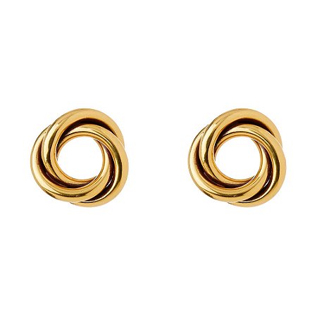 BRINCO DE PRESSÃO ARGOLAS ENTRELAÇADAS DOURADO NADIA GIMENES