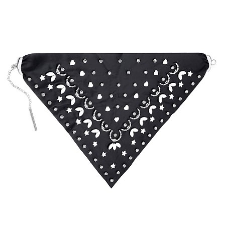 BANDANA URBAN POWER COURO PRATA E PRETO