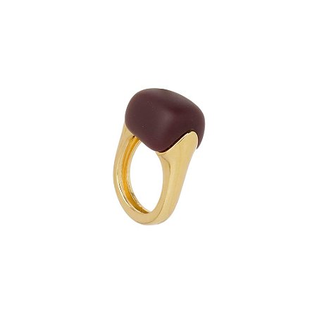 ANEL URBAN POWER RESINA DOURADO E VINHO