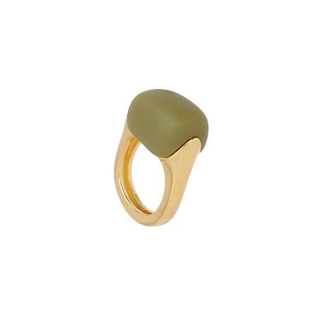 ANEL URBAN POWER RESINA DOURADO E VERDE MILITAR