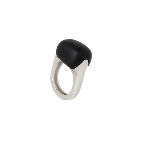 ANEL URBAN POWER RESINA PRATA E PRETO