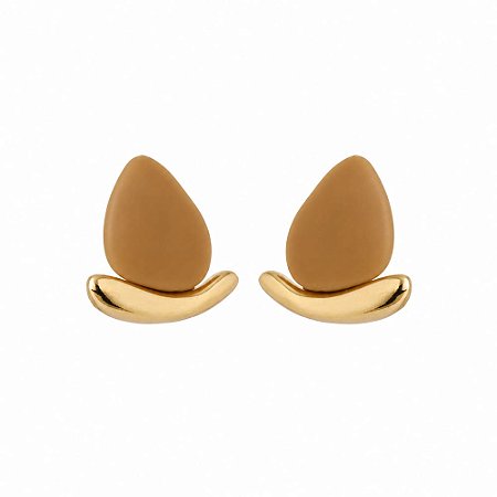 BRINCO DE PINO URBAN MINIMAL DOURADO E CARAMELO