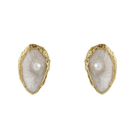 BRINCO DE PINO OSTRA ESMALTADA - DOURADO