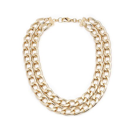 COLAR DUPLO CORRENTE MARIA BRAZ DOURADO ROSANA BERNARDES