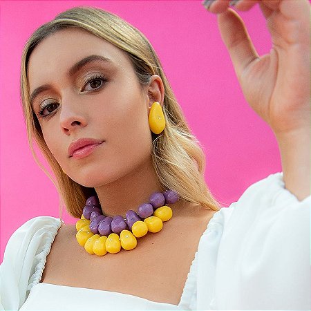 COLAR PEPITA MARIA BRAZ AZUL ROSANA BERNARDES