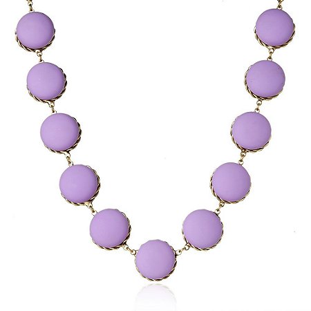 COLAR CURTO MULTI MACARON LAVANDA DOURADO NÁDIA GIMENES PARA CAROL BASSI