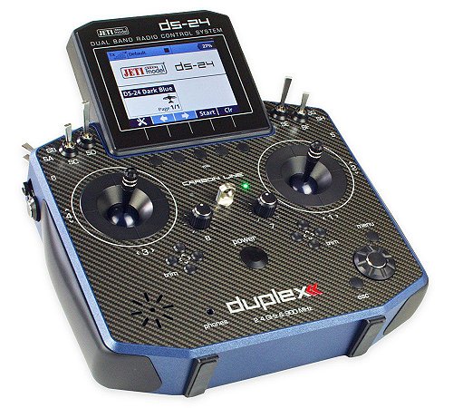 Jeti Duplex DS-24 Carbon Dark Blue 2.4GHz/900MHz w/Telemetry - Consulte Prazo de Entrega