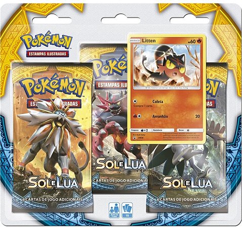 Pokémon Triple Pack Sol e Lua Litten