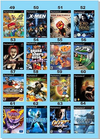 Catálogo Jogos Playstation 2 (Ps2) - 353 à 368 - Fenix GZ - 16