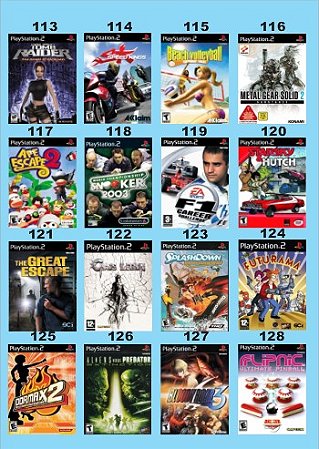Catálogo Jogos Playstation 2 (Ps2) - 113 à 128