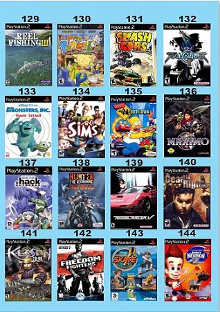 Catálogo Jogos Playstation 2 (Ps2) - 129 à 144