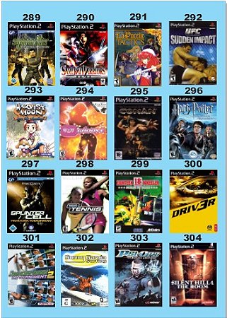 Catálogo Jogos Playstation 2 (Ps2) - 769 à 784 - Fenix GZ - 16 anos no  mercado!