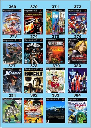 Catálogo Jogos Playstation 2 (Ps2) - 369 à 384