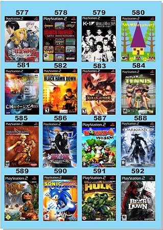 Catálogo Jogos Playstation 2 (Ps2) - 577 à 592