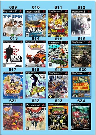 Catálogo Jogos Playstation 2 (Ps2) - 609 à 624 - Fenix GZ - 16 anos no  mercado!