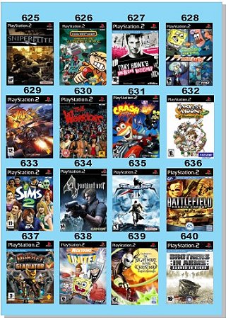 Catálogo Jogos Playstation 2 (Ps2) - 769 à 784 - Fenix GZ - 16 anos no  mercado!