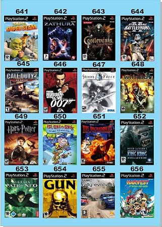 Catálogo Jogos Playstation 2 (Ps2) - 641 à 656