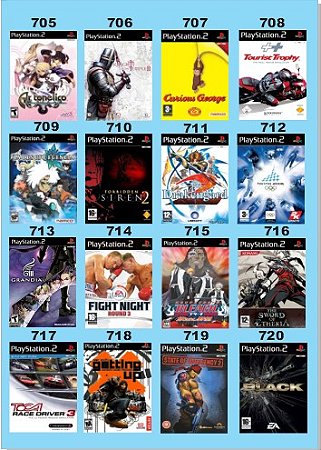 Catálogo Jogos Playstation 2 (Ps2) - 705 à 720