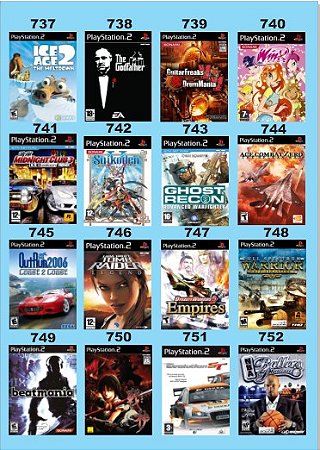 Catálogo Jogos Playstation 2 (Ps2) - 737 à 752