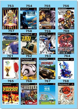 Catálogo Jogos Playstation 2 (Ps2) - 753 à 768 - Fenix GZ - 16 anos no  mercado!