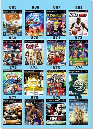 Catálogo Jogos Playstation 2 (Ps2) - 865 à 880