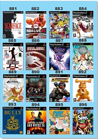 Catálogo Jogos Playstation 2 (Ps2) - 881 à 896