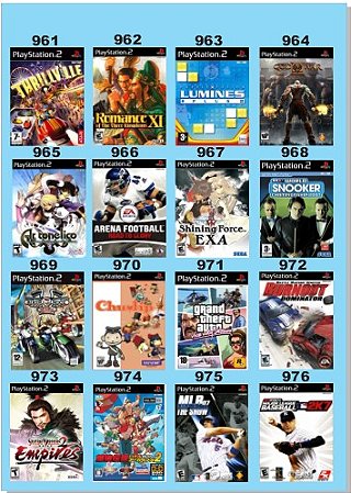 Catálogo Jogos Playstation 2 (Ps2) - 961 à 976
