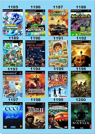 Catálogo Jogos Playstation 2 (Ps2) - 193 à 208 - Fenix GZ - 16 anos no  mercado!