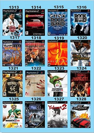Catálogo Jogos Playstation 2 (Ps2) - 1313 à 1328