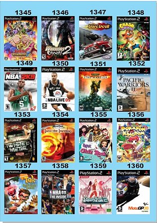 Catálogo Jogos Playstation 2 (Ps2) - 609 à 624 - Fenix GZ - 16 anos no  mercado!