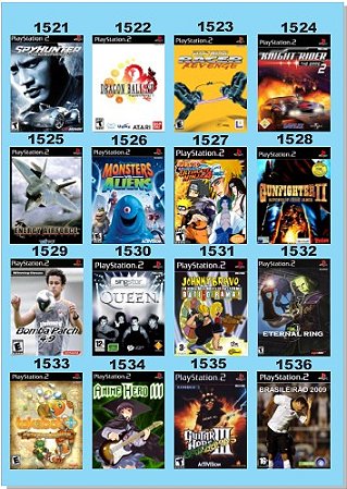 Catálogo Jogos Playstation 2 (Ps2) - 1521 à 1536